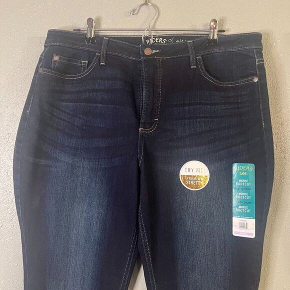 Riders by Lee Midrise Bootcut Dark Blue 18M Premium Stretch Women's Jeans Retro - Picture 9 of 9